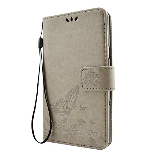 Galaxy A5 (2016) Hülle, Fraelc® Handyhülle Samsung Galaxy A510F 2016 Lederhülle Flip Tasche mit Kartenfächer und Standfunktion Schmetterling Muster Schutzhülle mit 1x Displayfolie + 1x Eingabestift - 7