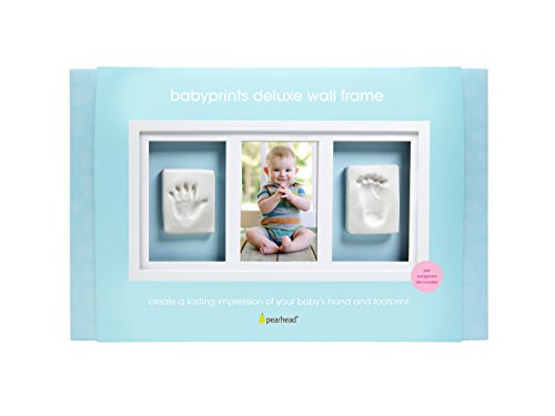 Pearhead P63000 Baby Abdruck Deluxe Wand-Bilderrahmen mit inbegriffenen Set zur Erstellung von Hand / Fußabdruck, perfektes Shower Geschenk Andenken, weiß - 7