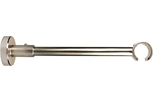 ISO-DESIGN Wandträger für Gardinenstangen mit 20 mm Durchmesser in Edelstahl Optik - kürzbar