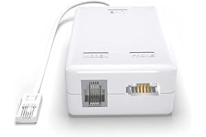 ASNQ ADSL Filter - Microfilter for Phone/Broadband BT Plug to RJ11 Connector - Broadband Filter for BT Sky Talktalk - BT Microfilter for Modem Telephone Fax - Internet and Telephone Splitter