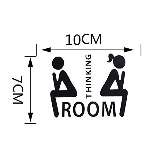 Demiawaking Wand-Paster Wandaufkleber Kreativ Sticker Aufkleber Wallpaper für Toilette Fenster Wand Hintergrund Dekoration DIY Cartoon „Thinking Room“ - 6