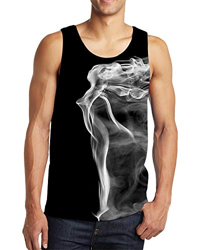 Fanient Camiseta de Tirantes sin Mangas con Estampado en 3D, sin Mangas, sin Mangas, sin Mangas, con gráfico de Hombre, Camisetas Negras