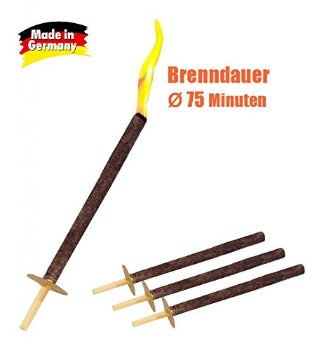 25 Wachsfackeln 60 - 75 min Brenndauer als Fackel oder Gartenfackel