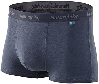 Naturehike Breathable Sport Men's Baselayer Boxer Shorts Antibaterial Active Sport Brief (Gray, L)