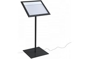 Danieli Store - Expositores de Pie 2xA4 para Exterior. Soporte Para Menu de Aluminio con Llave. Atril para Tiendas y Restaurantes. Porta Menu Exterior con y sin Luz LED Con Panel Personalizable