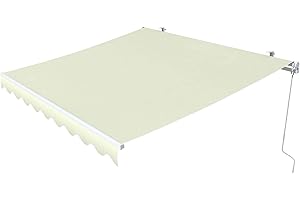 ‎PARAMONDO paramondo Gelenkarmmarkise Easy Balkonmarkise Sonnenschutz Terrasse, Kurbelbedienung, 2,95 x 2 m (Breite x Ausfall), Uni Hellbeige