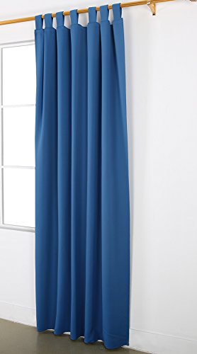 Deconovo Vorhang Verdunkelung Gardinen Blickdicht Verdunkelungsvorhang Schlaufen 245×140 cm Blau - 2