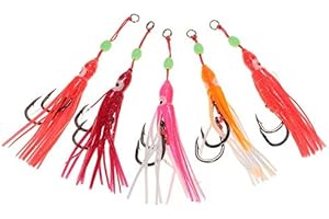 L-MEIQUN, 5 unids/Lote señuelos de Pesca de Pulpo Suave 13 cm Faldas de Calamar curricán cebos de Pesca atún Cola Pescado trastos artesanales for Aparejos de Pesca