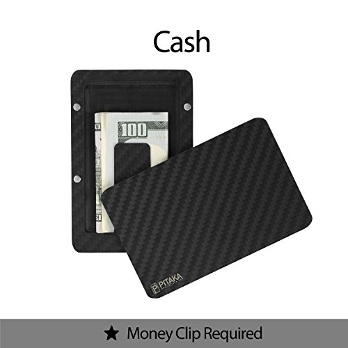 PITAKA Minimalist Carbon Fiber Magnetic Modular Card Holder Rfid Blocking Futuristic Slim Wallet-Lifetime Warranty