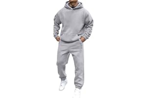 shownicer Survêtement Homme Ensemble Jogging Sweats À Capuche Et Sport Pantalons Automne Hiver Couleur Unie Gym Jogging Sportswear Tenue De Couple