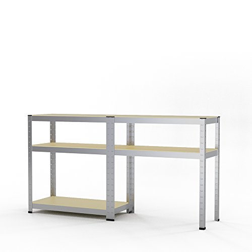 Schwerlastregal 2-er Set Steckregal 160x80x40 cm Kellerregal 700 kg Tragkraft Lagerregal Werkstattregal Regal verzinkt - 8
