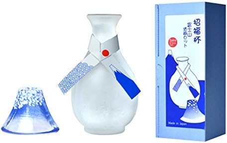 Made in Japan ]µCup Mount Fuji cup sake bottle set Gift BOX containing ( capacity Cup 35ml, sake bottle 175ml) G637-M75