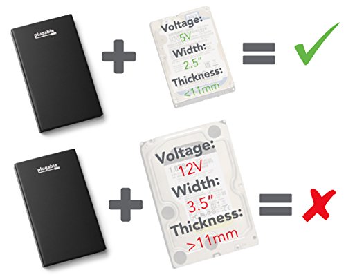 Easy-Transfer USB 3.1 Gen 2 SATA 6,3 cm Tragbare SSD/HDD Gehäuse (Thunderbolt 3 Port Kompatibel, inklusive beiden usb-c & USB 3.0 Kabel, passt 6,3 cm SSDs und Festplatten bis 11 mm) - 6