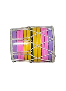 deals india mini dholak for kids or decoration- Multi color