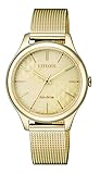 Citizen Damen Analog Quarz Uhr mit Edelstahl beschichtet Armband EM0502-86P