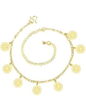 Boowhol Damen Mädchen Schmuck Blumen Elegant Armbänder/ Fußkettchen Fußkette Verstellbar aus 925 Sterling Silber