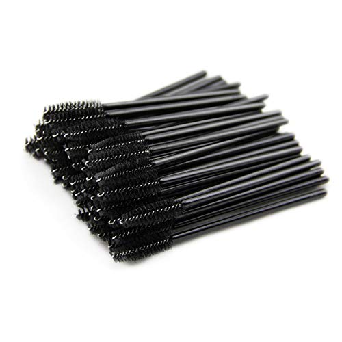 DDG EDMMS Brosse jetable Cils Brosse Souple Cils Mascara bâton applicateur applicables aux Femmes Cils Maquillage Extension Set Lady 50Pcs Noir