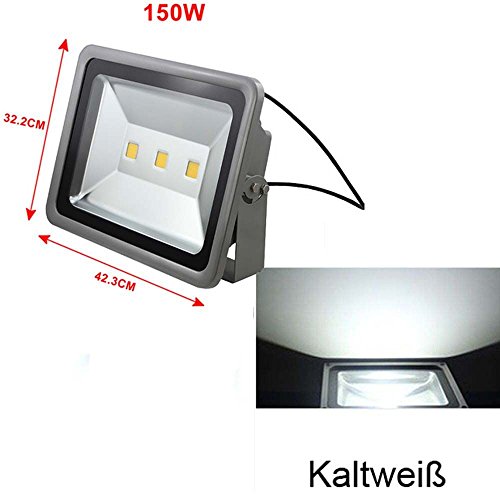 Hengda® 150W SMD LED Strahler Fluter IP65 Außen Flutlicht Leuchtmittel Scheinwerfer kaltweiss Weiß Wandstrahler - 2