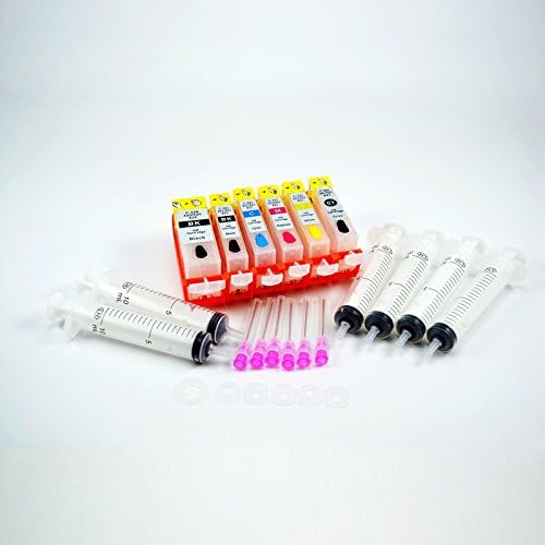 EMPTY Refillable ink Cartridges for canon PGI-520 CLI-521 Grey canon MP980 MP990 6pcs W ARC Chip