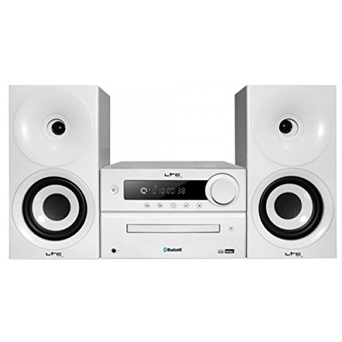 LTC Audio CDM100-WH - Minicadena audio (AM/FM/CD/Bluetooth/NFC/ USB 2.0/AUX), color plateado