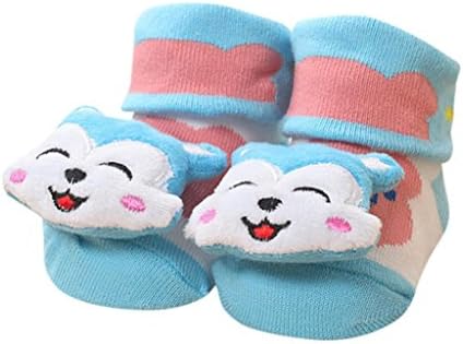 Newborn Baby Girls Boys Socks, LILICAT Anti-Slip Socks Cute Cartoon Cotton Slipper Bell Shoes Boots 0-12 Months Multi-Color Optional (C)