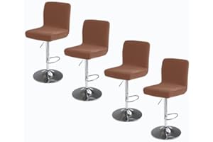 SDNAM Bar Stool Cover with Back Barstool Chair Slipcovers 2/4 Pack Dining Room Square Swivel Barstool Chair Seat Cushion Slipcover for Counter Height Mid Low Back Chair Protector (Color : #22, Size : 4PCS