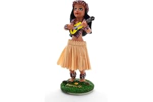 ‎DIXIE STORE DIXIE STORE Wackelfigur Auto Lustig Hawaii Deko Auto - 11cm Wackelfigur Auto Gadget - Wackeldackel fürs Auto Deko Innen - Autos Spielzeug - Auto Innenraum Zubehör Innenraum Deko - Ukulele