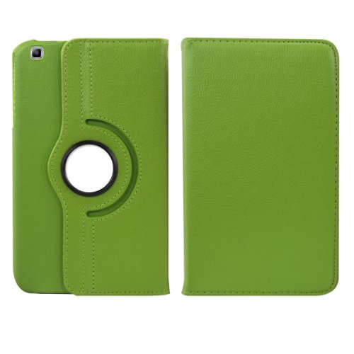 3in1 Set: kwmobile Hülle für Samsung Galaxy Tab 3 8.0 T3100 – 360° Standfunktion Case Tablet Schutzhülle Kunstleder – Smart Cover Tabletcase Grün + Folie, kristallklar + Stylus, Schwarz - 2