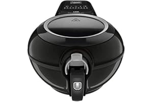 Seb Actifry Genius XL 2 en 1 Friteuse sans Huile Deux Zones de Cuisson 99% de matière Grasse en Moins 9 Menus Intelligents Cuisine saine Cuve Amovible 6 personnes 1, 7 kg Noir