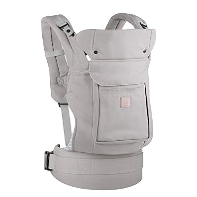 GAGAKU Ergonomique Avant et Arrière Respirant Porte-bébé avec Poches 3 Positions de Transport -Gris