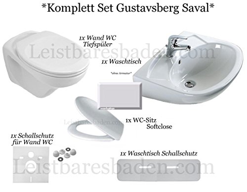 Gustavsberg Saval *KOMPLETT Set Wand WC Sitz Waschtisch 60 cm Lotusclean Farbe Manhattan