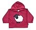 CozyBear FHA10R Red Berry Fleece Hoody Top Top with Sheep - Size 1-2 yrs