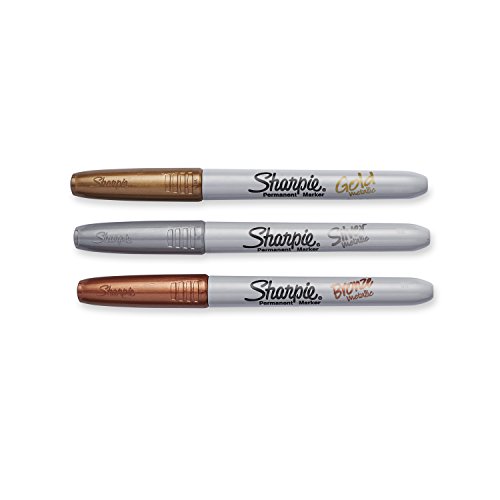 Sharpie Metallic Fine Point Permanent Markers 3/Pkg-Gold, Silver & Bronze - 2