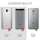 kwmobile Hülle für Huawei Nova Plus - TPU Silikon Backcover Case Handy Schutzhülle - Cover klar Blume Design Weiß Transparent - 