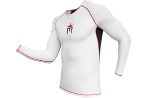 Meister Rush Premium Tee shirt à manches longues Rashguard pour MMA, BJJ et plongée – Gris anthracite/noir