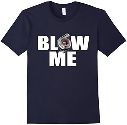 Men's JDM Boosted Blow Me Turbocharger T shirt Tee  Large Navy