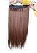 Bigood Women Long Straight Light brown Hair Piece Wig Clip Hair Extensions 60cm