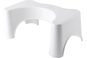 JJA Taburete de baño para inodoro con patas y patas para alivio de pilas de estreñimiento, color blanco