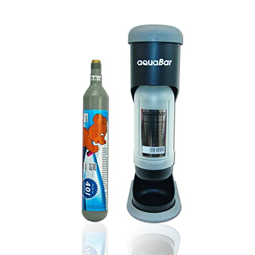 aquabar Anthrazit + 1x CO² Zylinder + ummantelte Glasflasche wie Soda Wasser Stream Maxx - 2
