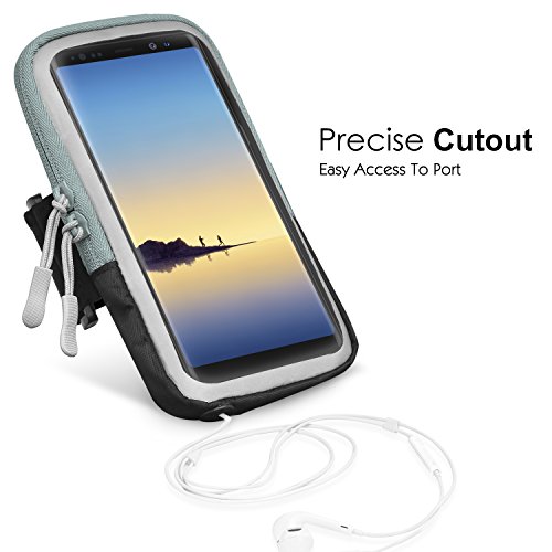 MoKo Sports Armband Bag per iPhone & Galaxy, Bracciale Borsa da Corsa con Finestra Touch Chiara, per Samsung Galaxy Note 8 / S8+, Apple iPhone X / 8 Plus/ 8 / 7 Plus / 6s â€“ Nero