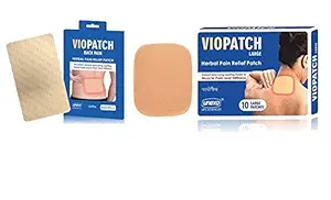 Viopatch Herbal Pain Relief Patch Combo Pack of 5 Back Pain & 10 Large Patch| Instant Relief from Muscular Pain & Joint Pain| Natural Pain Relief Patches | No Side Effects