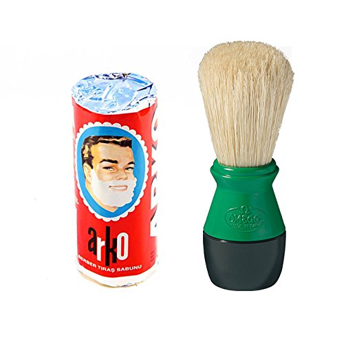 Arko Shaving Soap Stick & Boar Bristle Shaving Brush