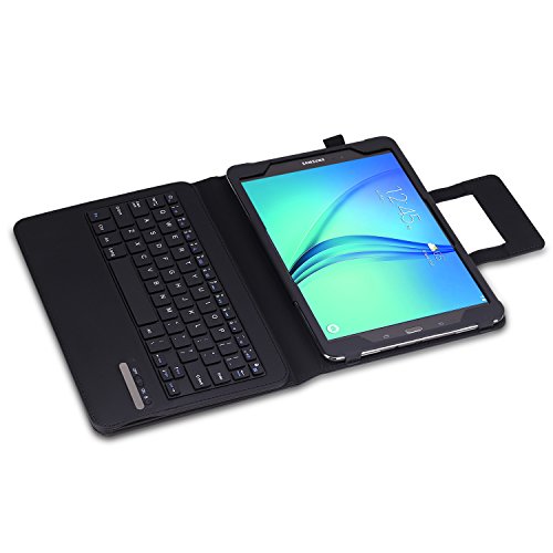 Samsung Galaxy Tab A 9.7 Bluetooth Tastatur Hülle Keybord Case – MoKo PU Leder Tasche Schutzhülle mit abnehmbarer Wireless Bluetooth Tastatur QWERTY Layout für Galaxy Tab A 9.7 Zoll Tablet, Schwarz - 3