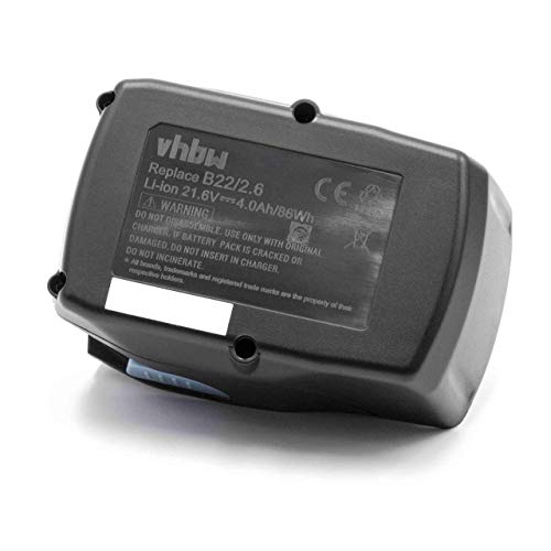 vhbw batería Li-Ion 4000mAh (21.6V) para herramientas SD 5000-A22, SF 22-A, SFC 22-A, SFH 22-A y Hilti B22, B22/1.6, B22/2.6, B22/3.3.