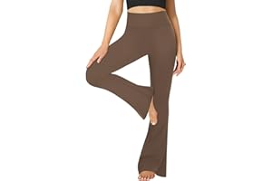 FuelMeFoot Flared Yogahose Damen Leggings High Waist Schlaghose Blickdicht Leggins Bootcut Jogginghose Jazzpants mit Bauchkontrolle Fitness.