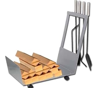Kaminbesteck Kaminholz Wagen Ofen Kamin Holzwagen Modell ELECSA 1062