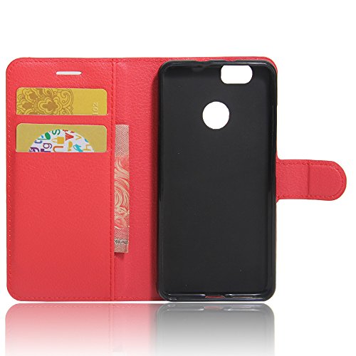 Huawei Nova Hülle,IVSO Hohe Qualität Case Folio Tasche Cover-mit Standfunction, ist für Huawei Nova Smartphone (5,0 Zoll) (Für Huawei Nova, Rot) - 4