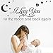 I love You to Moon Wall Sticker Decal Removable Nursery Kids Room Art Decor By FamilyMall