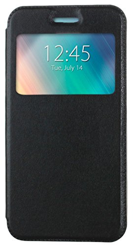 BeCool® - Handy Schutzhülle im Bookstyle mit Standfunktion für LG K10 2017, mit S-View Fenster, durch das Sie alle Mitteilungen sehen können. Schwarz