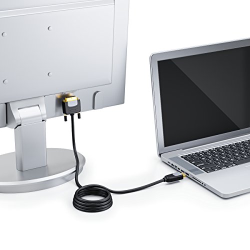 deleyCON 3m DisplayPort zu DVI Kabel – FullHD / 1080p / 3D / HDCP / EDID – DP Stecker auf DVI-D (24+1) Stecker (Adapterkabel) – vergoldet – für Apple Mac / PC / Notebook / Monitor / Beamer / Grafikkarte – 3 Meter - 5